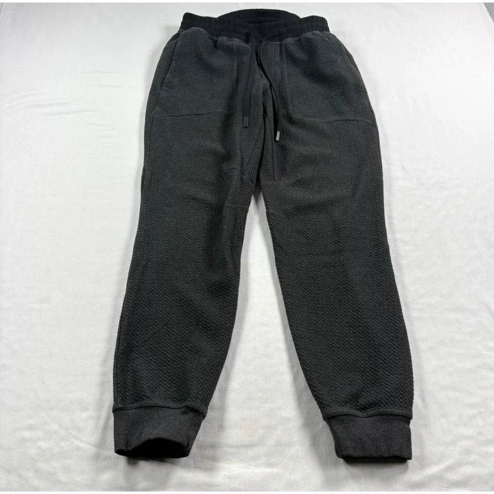 Lululemon At Ease Joggers Mens Medium Gray Textured Athleisure Lounge Gym